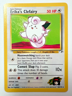 Pokemon Erika's Clefairy 25/132 Gym Heroes Rare WotC TCG Trading Card - Image 1