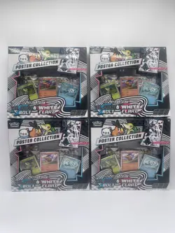 (4-LOT) POKEMON S&V BLACK BOLT & WHITE FLARE 🔥POSTER COLLECTION BOX SEALED 🔥 - Image 1