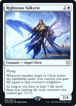 Righteous Valkyrie - Foil Prerelease Promo Kaldheim LP MTG - Image 1
