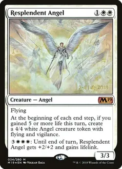 Resplendent Angel - Foil Prerelease Promo Core Set 2019 LP MTG - Image 1