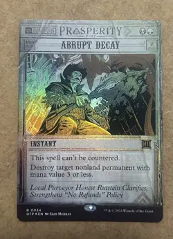 Foil Abrupt Decay Outlaws of Thunder Junction Breaking News NM MTG - Image 1