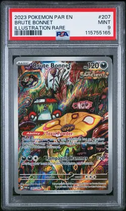 Pokemon 2023 Brute Bonnet 207/182 Illustration Rare Full Art Paradox Rift PSA 9 - Image 1