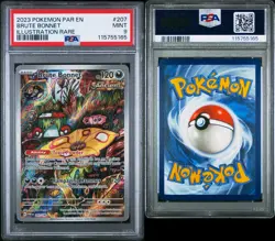 Pokemon 2023 Brute Bonnet 207/182 Illustration Rare Full Art Paradox Rift PSA 9 - Image 3