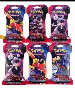 Pokemon TCG Destined Rivals Sleeved Booster Packs Lot of 6 - Image 1