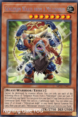 Yugioh! Mega Tins 2025 PREORDER 1x PScR Sengenjin Wakes from a Millennium - Image 1