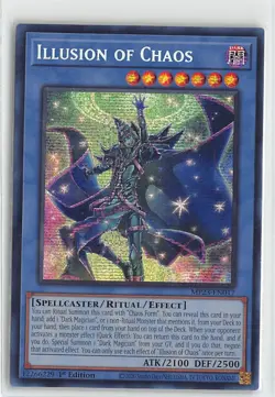 YuGiOh Dueling Heroes Tins Illusion of Chaos Prismatic Secret Rare #MP23-EN017 - Image 1
