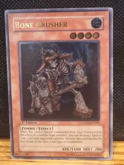 Yugioh Bone Crusher CRMS-EN083 Ultimate Rare 1st Ed LP - Image 1