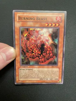 Burning Beast MFC-016 Yu-Gi-Oh! Card 1st Edition NA English Vintage - Image 1