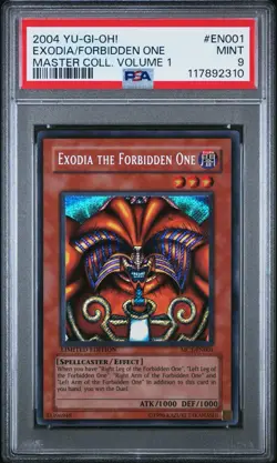2004 Yu-Gi-Oh! Exodia The Forbidden One MC1 Limited Edition Secret Rare PSA 9 - Image 1