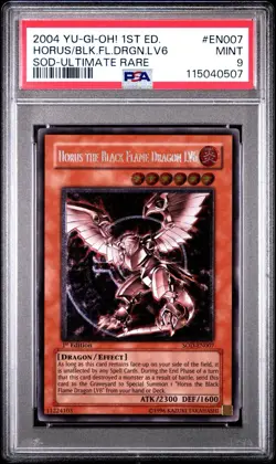 2005 Yu-Gi-Oh! Horus/Black Flame LV6 Soul Of The Duelist SOD 1st Ed UTR PSA 9 - Image 1
