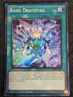 Rahu Dracotail Yu-Gi-Oh! JUSH-EN009 1st Collector's Rare NM In Hand - Image 1