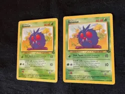 Venonat Stun Spore/Leech Life 40 HP Pokemon Jungle TCG Card 63/64 - Lot of 2 - Image 2