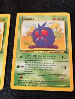 Venonat Stun Spore/Leech Life 40 HP Pokemon Jungle TCG Card 63/64 - Lot of 2 - Image 3