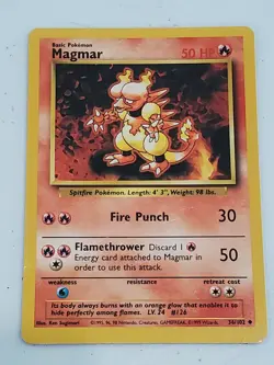 MAGMAR - Base Set - 36/102 - Uncommon - Pokemon Card - Unlimited Edition - - Image 1