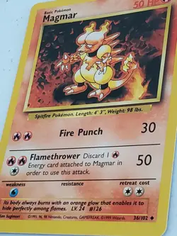 MAGMAR - Base Set - 36/102 - Uncommon - Pokemon Card - Unlimited Edition - - Image 3