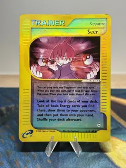 Seer 133/147 Uncommon Reverse Aquapolis E Reader Series Pokemon Trainer Card MP - Image 1