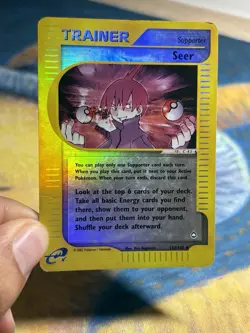 Seer 133/147 Uncommon Reverse Aquapolis E Reader Series Pokemon Trainer Card MP - Image 3