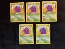 First Edition Venonat 40 HP Pokemon Jungle TCG Card 63/64 - Lot of 5 - Image 1