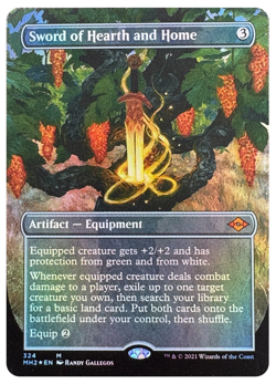 MTG Sword of Hearth and Home BORDERLESS Modern Horizons 2 #324 Foil Mythic NM+ - Image 1