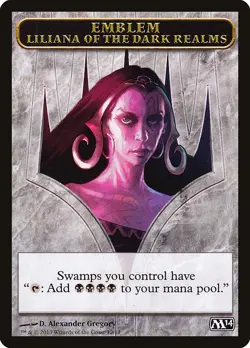 1x - Liliana of the Dark Realms Emblem - #12 - Magic Core 2014 - LP (used) MTG - Image 1