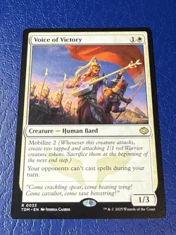 MTG - Voice of Victory - Tarkir: Dragonstorm TDM Rare #0033 Card - EX condition - Image 1