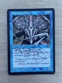 VTG MTG MNEMONIC SLIVER Tempest Edition Signed By Randy Gallegos Papercard - Image 1
