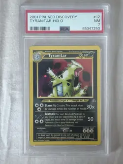 Tyranitar Holo #12 Neo Discovery Pokemon TCG 2001 PSA 7 NM Rare - Image 1