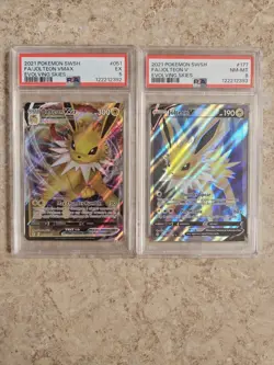 Pokemon Cards Jolteon V And Jolteon VMAX PSA Graded - Image 1