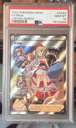 Irida GG63/GG70 Pokemon Crown Zenith: Galarian Gallery Holo Graded PSA 10 - Image 1