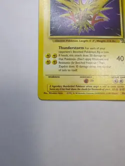 Zapdos 30/62 Rare LP | Pokemon Unlimited Fossil 1999 - Image 4