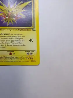 Zapdos 30/62 Rare LP | Pokemon Unlimited Fossil 1999 - Image 5