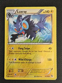Pokemon TCG Luxray 34/106 Rare Reverse Holo XY Flashfire LP - Image 1