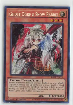 YuGiOh Quarter Century Stampede Ghost Ogre & Snow Rabbit Secret Rare #RA02-EN015 - Image 1
