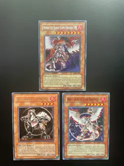 Yugioh Horus The Black Flame Dragon LV4, LV6 & LV8 Mixed Editions Damaged - Image 1