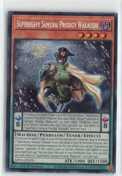 YuGiOh Dueling Mirrors Tins Superheavy Samurai Prodigy Wakaushi Secret Rare - Image 1