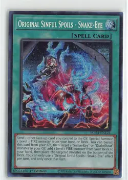 YuGiOh Dueling Mirrors Tins Original Sinful Spoils - Snake Eye Secret Rare - Image 1