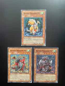 Yugioh Armed Dragon LV3 LV5 & LV7 DP2 Unlimited Edition MP/HP - Image 1