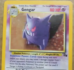 Gengar 5/62 Rare Holo Fossil Set Pokemon Card MP - Image 2