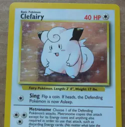 Clefairy 5/102 Rare Holo Base Set Pokemon Card LP/MP - Image 2