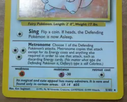 Clefairy 5/102 Rare Holo Base Set Pokemon Card LP/MP - Image 3