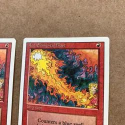 Red Elemental Blast Interrupt Revised Edition MTG Card Never Played Set of 2 - Image 4