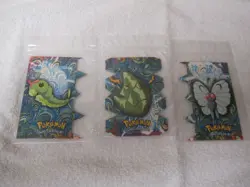 2000 Topps Pokemon Die-Cut Embossed Caterpie Evolution Card Set EV1, EV2 & EV3 - Image 2