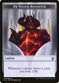 1x - Ob Nixilis Reignited Emblem - #29 - Commander 2019 - NM MTG - Image 1