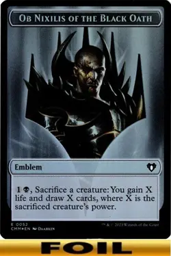 1x - Ob Nixilis of the Black Oath Emblem - #52 - Commander Masters - NM MTG - Image 1