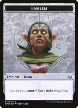 1x - Nissa, Who Shakes the World Emblem - #19 - War of the Spark - NM MTG - Image 1