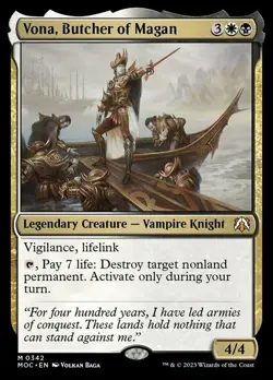 Mint/Near-Mint, English - 4 x MTG Vona, Butcher of Magan Commander: March of the - Image 1