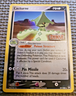 2007 Pokemon EX Power Keepers #27 Cacturne Reverse Holo LP - Image 1