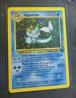 Vaporeon 12/64 Jungle Base Set Unlimited Holo Rare WOTC Pokemon TCG LP - Image 1