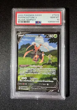 2022 POKEMON SWORD & SHIELD SILVER TEMPEST #TG12 FULL ART/KRICKETUNE V PSA 10 - Image 1