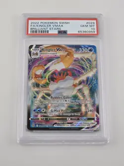 Pokemon TCG Kingler VMAX (Full Art) NM/MINT Brilliant Stars 029/172 PSA 10 - Image 1